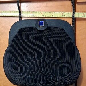 Elegant Black Pleated Women's Evening Bag